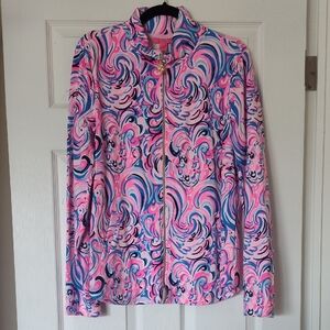 Lilly Pulitzer Pink & Blue Swirl Zip-Up Jacket